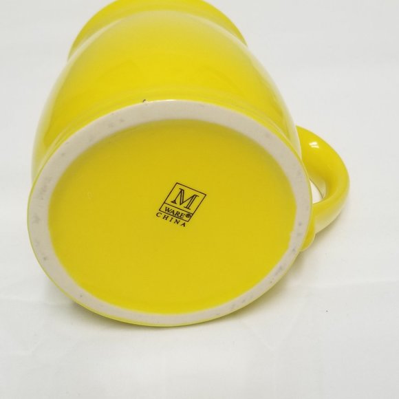New Kliban Styled Cat Holding Meow Sign 15 oz. Yellow  Spokane Coffee Mug - Picture 5 of 8